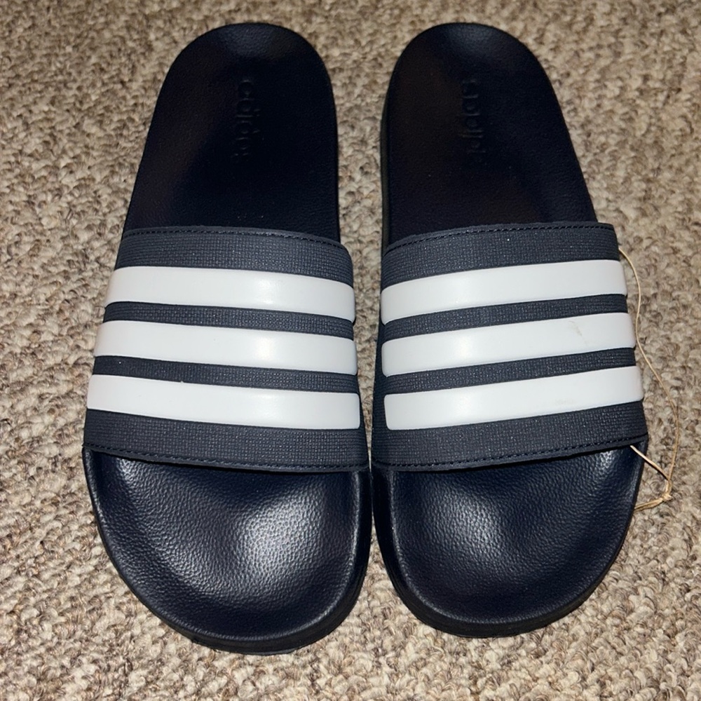 NEW Adidas Adilette Slides. Size 12 Black White